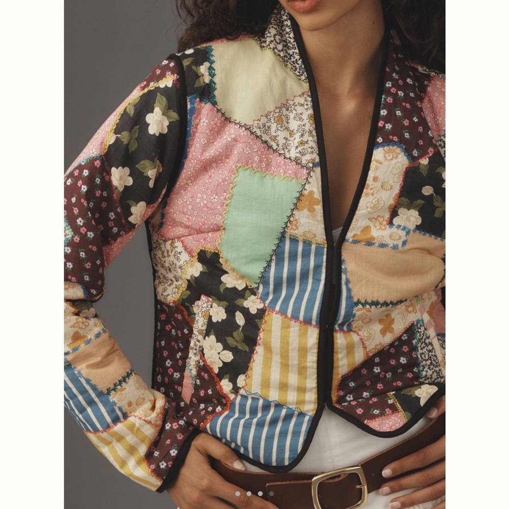 Anthropologie Multicolor Patchwork Jacket